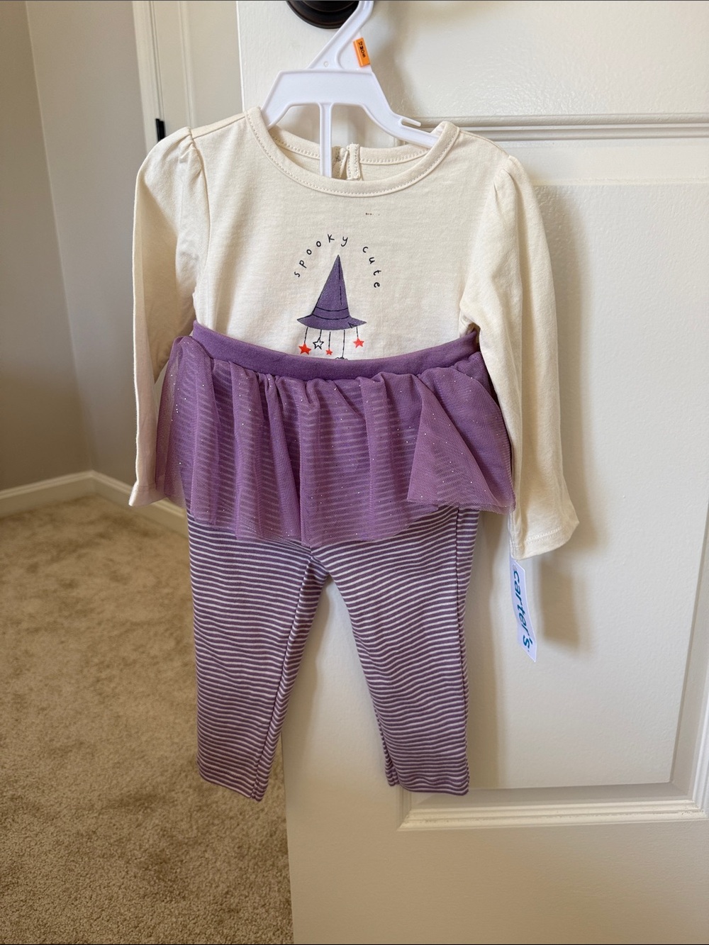 Carter's Cream and Purple Spooky Cute Tutu Matching Set
